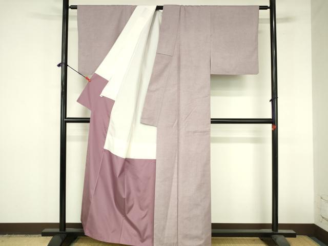 平和屋着物●上質な紬 紅藤色 正絹 逸品 DABI5124op