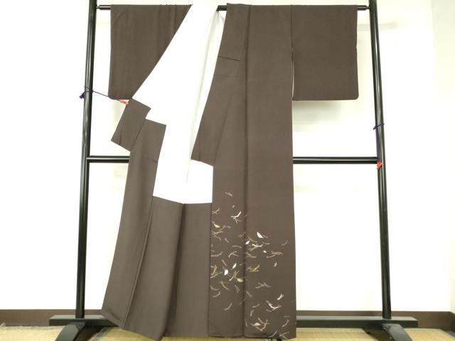 平和屋着物▼色留訪問着 寿光織 松葉散らし 舞葉文 金銀糸 正絹 逸品 DABI5143op