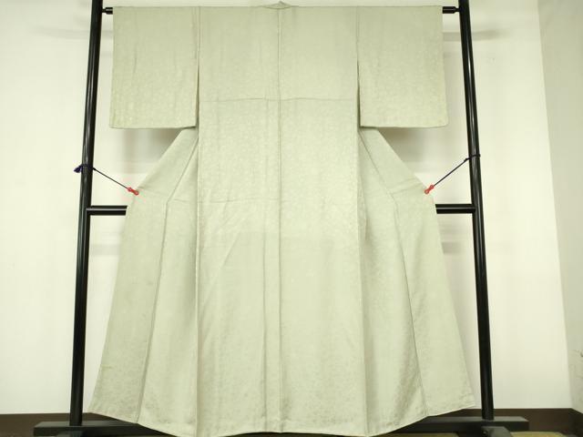 平和屋着物▼上質な色無地 花唐草地紋 裏葉柳色 正絹 逸品 DABI5144op