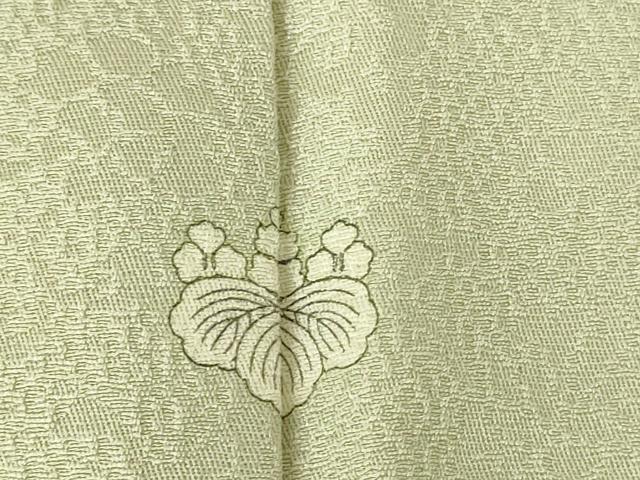 平和屋着物▼上質な色無地 花唐草地紋 裏葉柳色 正絹 逸品 DABI5144op