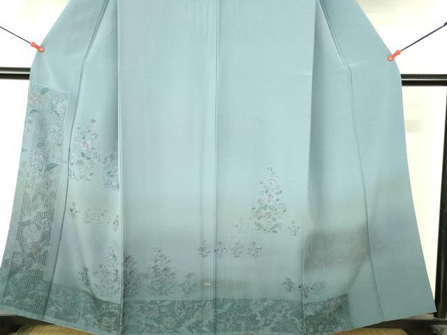 平和屋着物●中国三大刺繍 スワトウ刺繍 汕頭刺繍 総刺繍 訪問着 草花文 暈し染め 金彩 正絹 逸品 DABI5149op