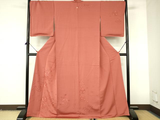 平和屋着物●中国三大刺繍 相良刺繍 総刺繍 訪問着 花松丸文 ロング丈 正絹 逸品 DABI5150op