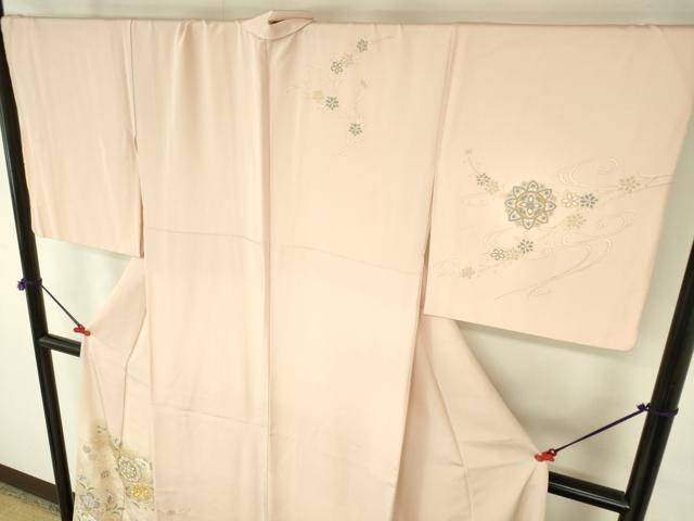 平和屋着物●訪問着 駒刺繍 更紗花唐草文 暈し染め 金彩 正絹 逸品 DABI5165op