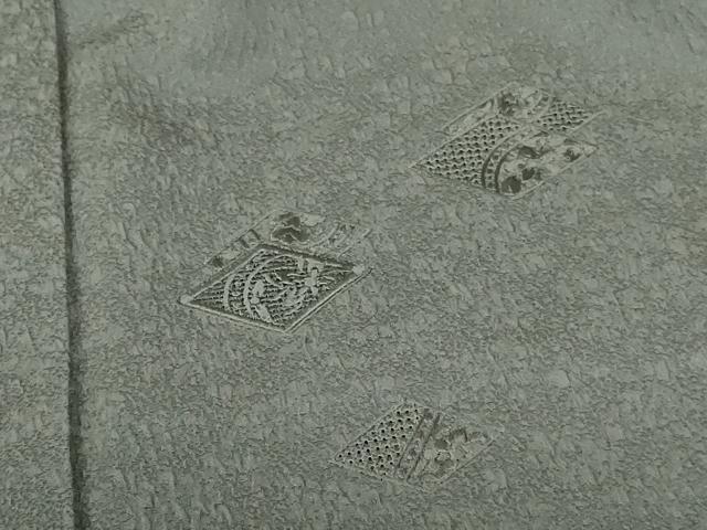 平和屋着物●中国三大刺繍 スワトウ刺繍 汕頭刺繍 総刺繍 無地絵羽訪問着 花菱文 山鳩色 正絹 逸品 未使用 DABI5167op