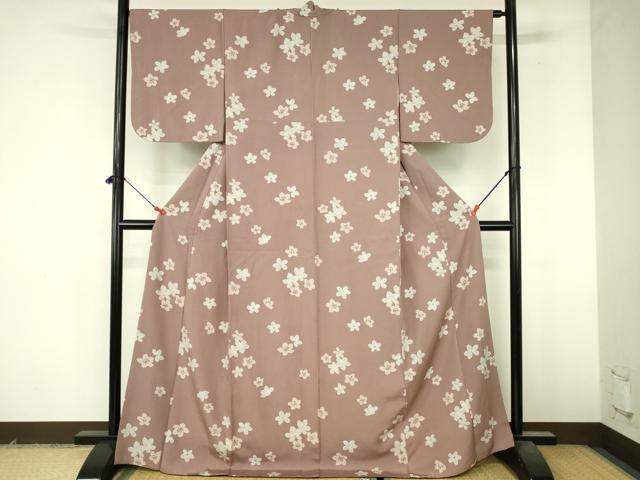 平和屋着物●上質な小紋 舞桜 正絹 逸品 DABI5178op