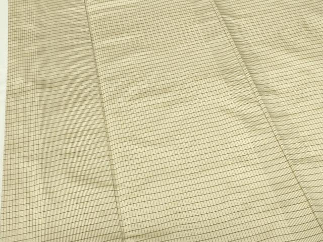平和屋着物●上質なお召 変わり格子 正絹 逸品 DABI5187op