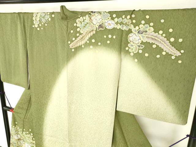 平和屋着物●訪問着 絞り 辻が花 暈し染め 金彩 ロング丈 正絹 逸品 DABI5190op
