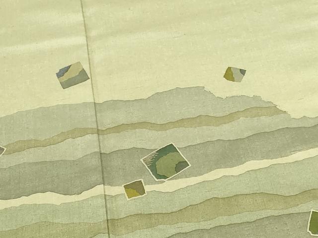 平和屋着物●訪問着 紬地 刺繍 箔散らし 正絹 逸品 DABI5203op