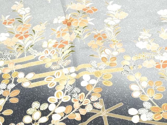 平和屋着物●訪問着 作家物 駒刺繍 霞草花文 暈し染め 金彩 正絹 逸品 DABI5204op