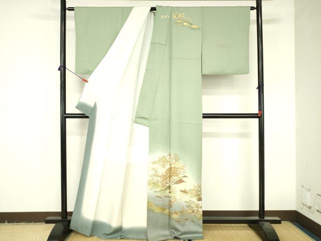 平和屋着物●訪問着 螺鈿 風景人物花文 暈し染め 金彩 正絹 逸品 DABI5207op