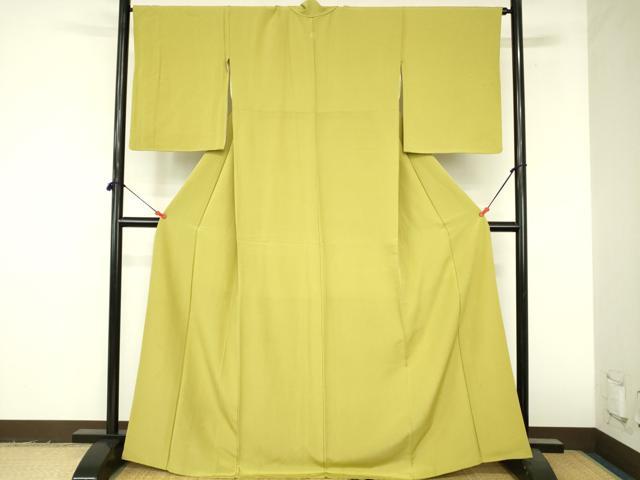 平和屋着物●上質な色無地 青朽葉色 正絹 逸品 DABI5211op
