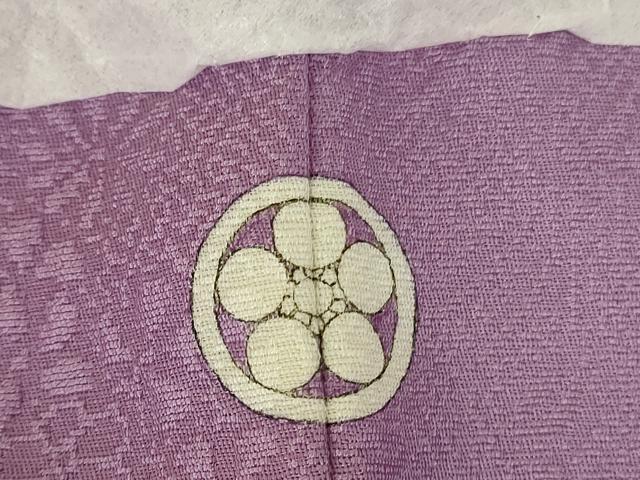 平和屋着物●上質な色無地 舞花地紋 二藍色 正絹 逸品 DABI5215op