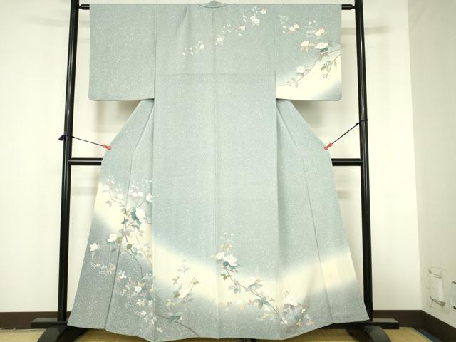 平和屋着物●訪問着 友禅 草花 暈し染め 正絹 逸品 DABI5235op