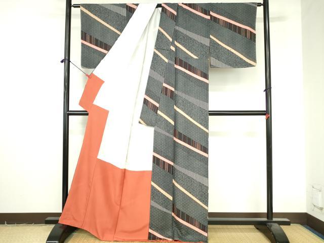 平和屋着物●上質な小紋 吉祥花小紋柄 正絹 逸品 未使用 DABI5242op