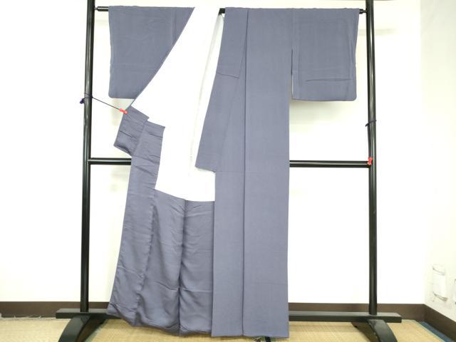 平和屋着物●本加賀友禅作家 西尾翠峰監修 色無地 濃鼠色 鬼しぼ縮緬 正絹 逸品 DABI5248op