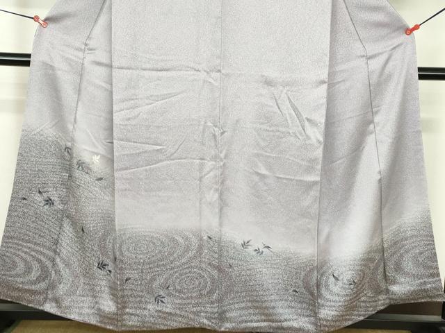 平和屋着物●訪問着 刺繍 舞葉文 暈し染め 正絹 逸品 DABI5252op