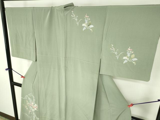 平和屋着物●訪問着 友禅 枝花に鳥 正絹 逸品 DABI5264op