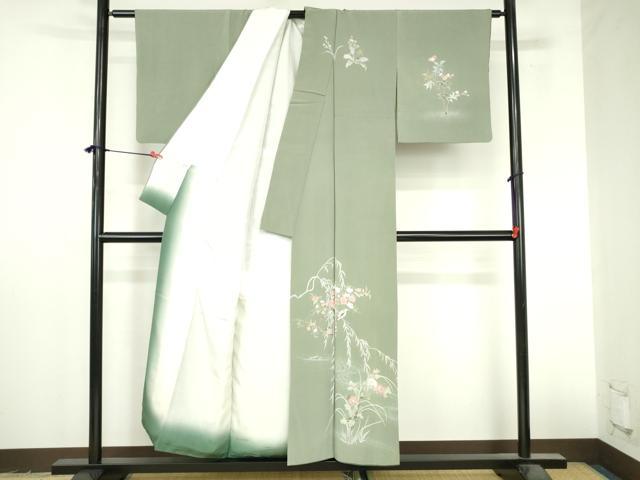 平和屋着物●訪問着 友禅 枝花に鳥 正絹 逸品 DABI5264op