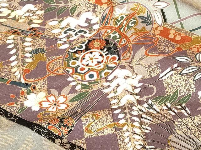 平和屋着物●訪問着 舞桜 立涌花鼓文 金銀彩 正絹 逸品 DABI5268op