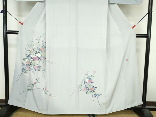 平和屋着物●本加賀友禅作家 岡本幸治 訪問着 草花 暈し染め 正絹 逸品 未使用 DABI5271op