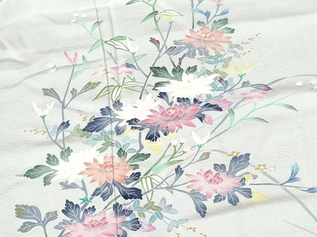 平和屋着物●本加賀友禅作家 岡本幸治 訪問着 草花 暈し染め 正絹 逸品 未使用 DABI5271op