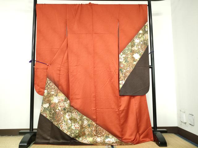 平和屋着物●豪華振袖 花唐草文 暈し染め 金銀彩 金通し地 正絹 逸品 DABI5272op