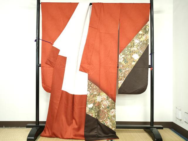 平和屋着物●豪華振袖 花唐草文 暈し染め 金銀彩 金通し地 正絹 逸品 DABI5272op