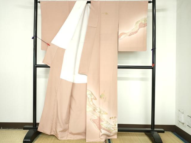 平和屋着物●訪問着 竹屋町刺繍 道長花鳥文 暈し染め 金彩 正絹 逸品 DABI5274op