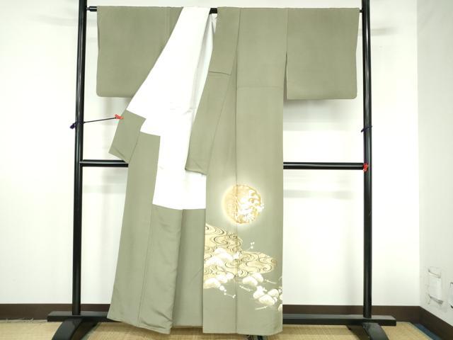 平和屋着物●豪華色留袖 駒刺繍 飛鶴立波花文 松葉散らし 松ぼっくり 暈し染め 金彩 正絹 逸品 DABI5277op