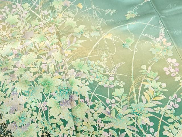 平和屋着物●訪問着 草花 暈し染め 金彩 正絹 逸品 DABI5284op