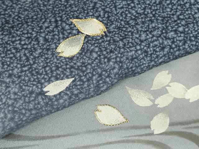平和屋着物●訪問着 駒刺繍 流水舞桜文 暈し染め 銀彩 正絹 逸品 DABI5286op