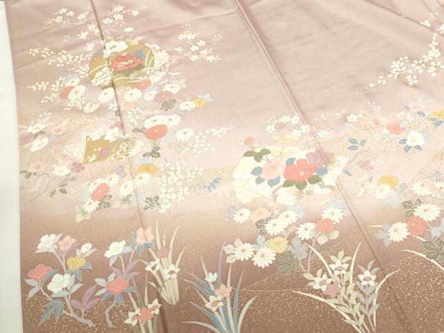 平和屋着物●訪問着 雪輪花文 暈し染め 金彩 正絹 逸品 DABI5289op