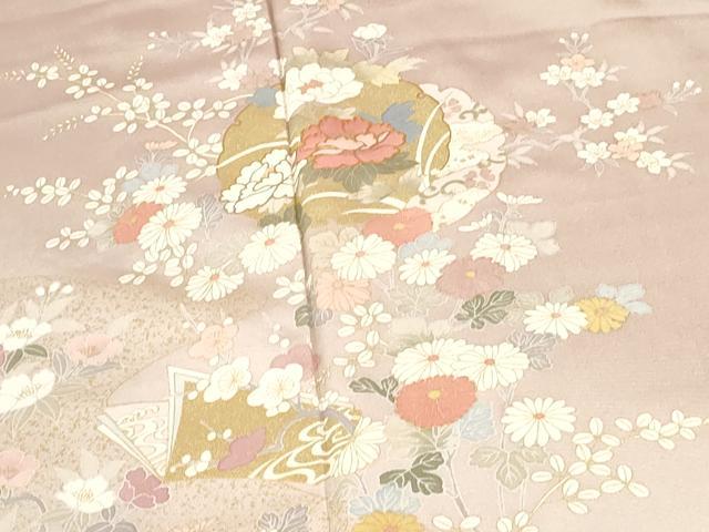 平和屋着物●訪問着 雪輪花文 暈し染め 金彩 正絹 逸品 DABI5289op