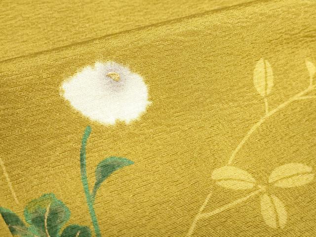 平和屋着物●上質な小紋 絞り 草花文 金彩 ロング丈 正絹 逸品 DABI5293op