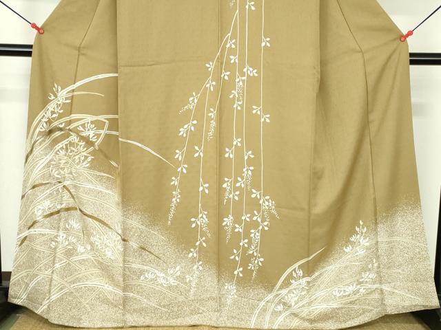 平和屋着物●訪問着 刺繍 草花文 正絹 逸品 DABI5295op