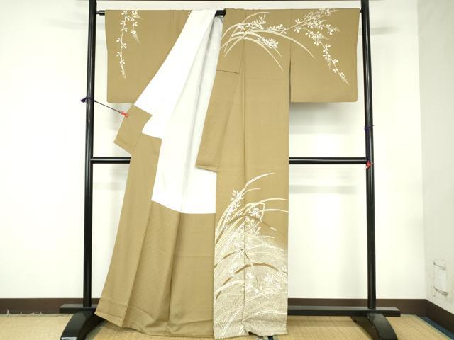 平和屋着物●訪問着 刺繍 草花文 正絹 逸品 DABI5295op