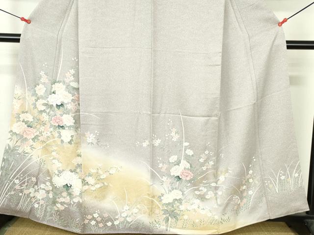 平和屋着物●訪問着 草花 暈し染め 金銀彩 正絹 逸品 DABI5305op