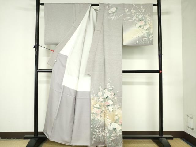 平和屋着物●訪問着 草花 暈し染め 金銀彩 正絹 逸品 DABI5305op