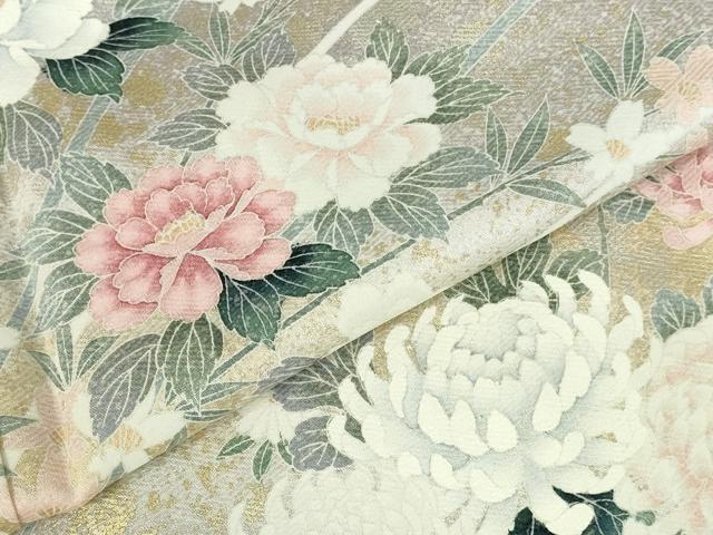 平和屋着物●訪問着 草花 暈し染め 金銀彩 正絹 逸品 DABI5305op