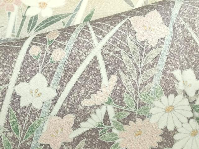 平和屋着物●訪問着 草花 暈し染め 金銀彩 正絹 逸品 DABI5305op
