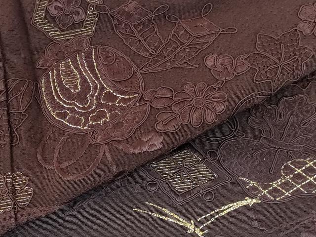 平和屋着物▼中国三大刺繍 スワトウ刺繍 汕頭刺繍 総刺繍 訪問着 宝尽くし花文 暈し染め 金糸 正絹 逸品 DABI5329op