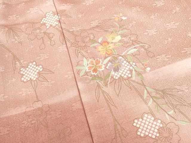 平和屋着物▼訪問着 刺繍 草花 暈し染め 金彩 正絹 逸品 DABI5330op