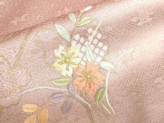 平和屋着物▼訪問着 刺繍 草花 暈し染め 金彩 正絹 逸品 DABI5330op