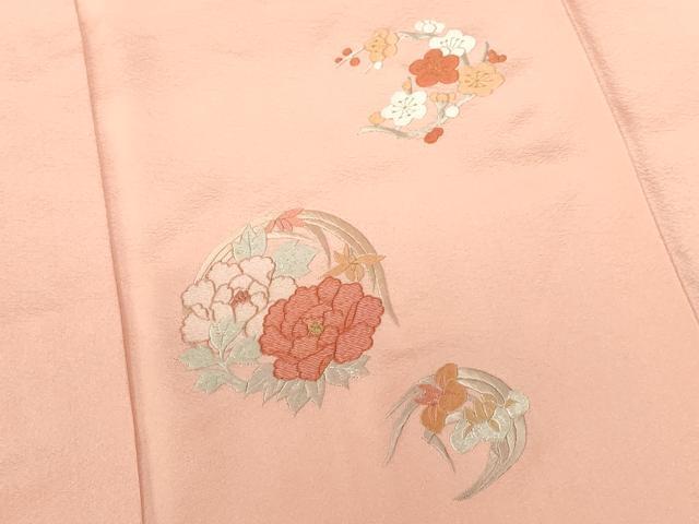 平和屋着物▼訪問着 総刺繍 花丸文 金糸 正絹 逸品 DABI5341op