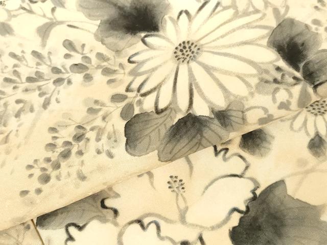 平和屋着物▼訪問着 手描き 草花 正絹 逸品 DABI5344op