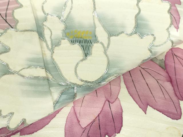 平和屋着物▼豪華振袖 駒刺繍 手描き 牡丹 枝梅 正絹 逸品 DABI5361op