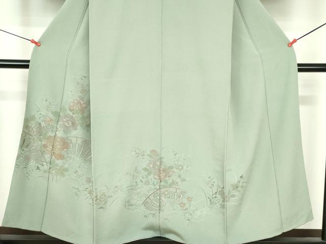 平和屋着物●中国三大刺繍 スワトウ刺繍 汕頭刺繍 総刺繍 訪問着 片輪車花文 正絹 逸品 DABI5368op