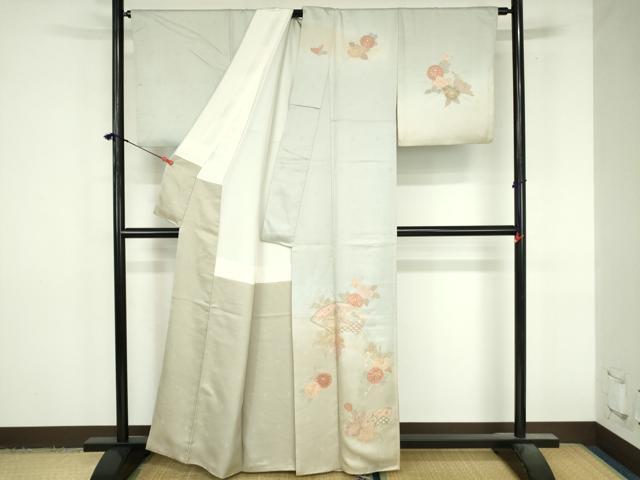 平和屋着物●中国三大刺繍 スワトウ刺繍 汕頭刺繍 相良刺繍 総刺繍 訪問着 地紙花文 暈し染め 正絹 逸品 DABI5375op