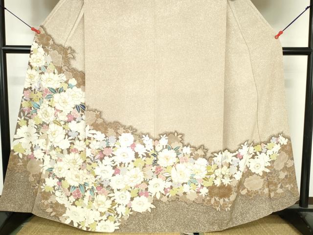 平和屋着物●訪問着 駒刺繍 牡丹 草花 暈し染め 金彩 正絹 逸品 DABI5379op