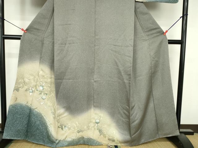 平和屋着物●中国三大刺繍 スワトウ刺繍 汕頭刺繍 総刺繍 訪問着 草花 暈し染め 金彩 正絹 逸品 未使用 DABI5383op